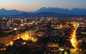 Panorama de Ljubljana  la tombe du jour